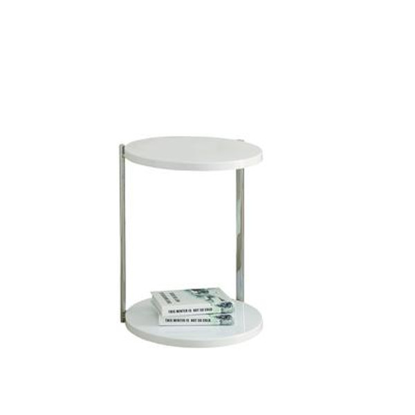 Accent Table - White / Chrome Metal