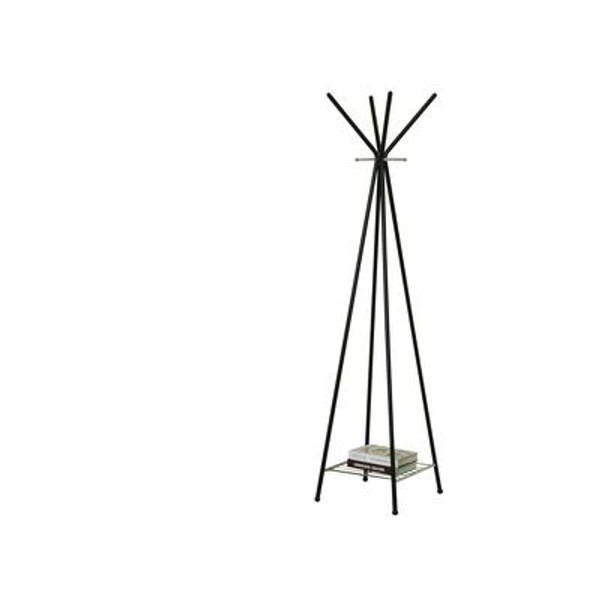 Coat Rack - 70''H / Black / Chrome Metal