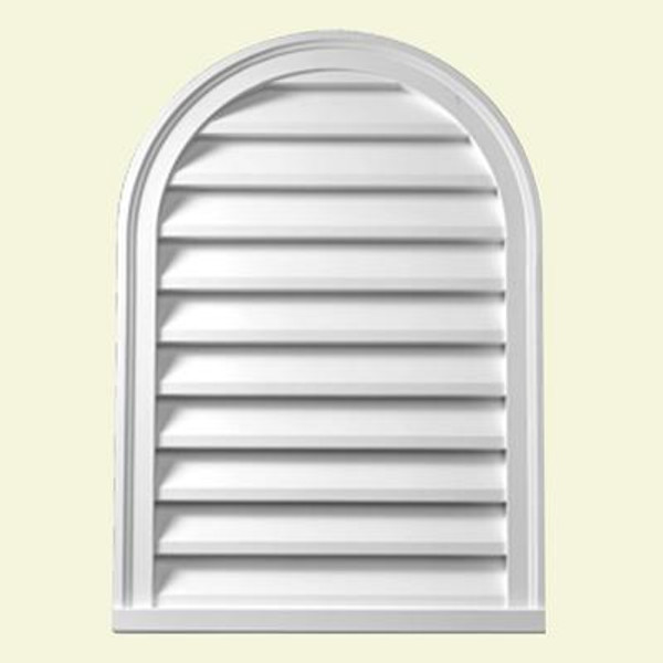 22 Inch x 31-1/2 Inch x 2 Inch Polyurethane Decorative Cathedral Louver Gable Grill Vent