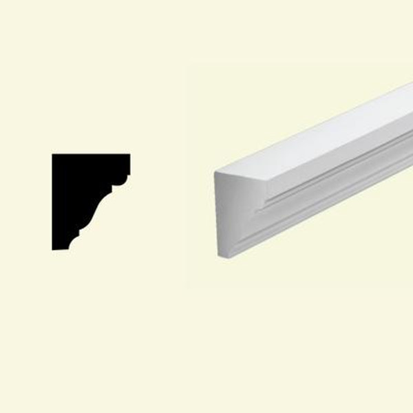 3-1/4 Inch x 4 Inch x 96 Inch Primed Polyurethane Cornice Moulding