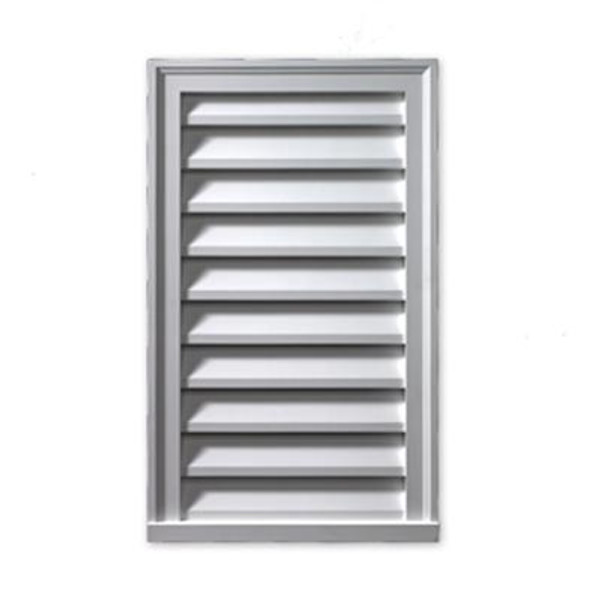 14 Inch x 30 Inch x 2 Inch Polyurethane Functional Vertical Louver Gable Grill Vent