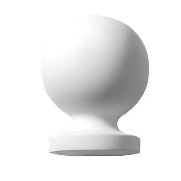 5-13/32 Inch x 3-31/32 Inch x 3-31/32 Inch Primed Polyurethane Post Ball Top Finial