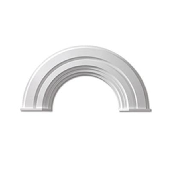 60 Inch x 41-1/4 Inch x 2-3/4 Inch Polyurethane Half Round Arch Decorative Trim with End Cap