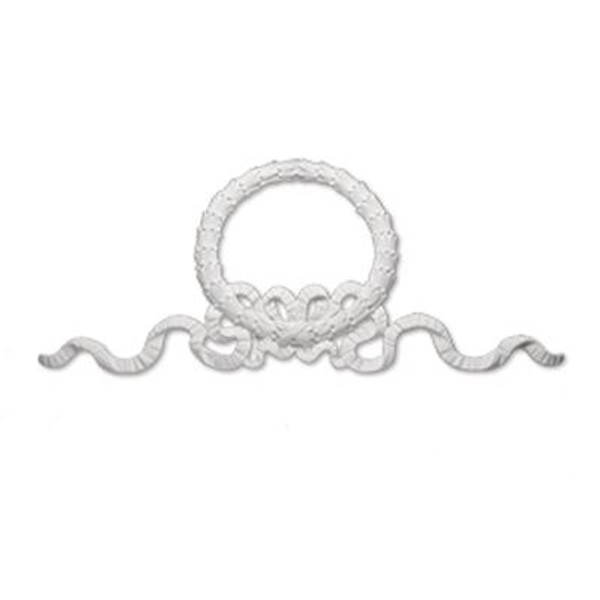 86 Inch x 38 Inch x 2-3/4 Inch Primed Polyurethane Wreath and Bow Victorian Style Moulding