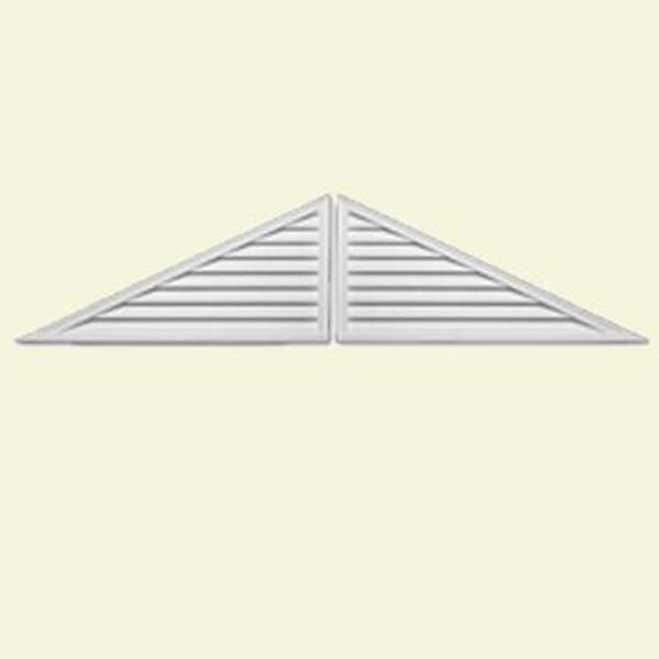 60 Inch x 30 Inch x 2 Inch Polyurethane Decorative Two-Piece Triangle Louver Gable Grill Vent