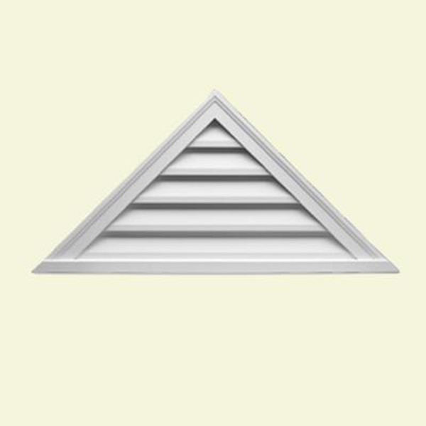 60 Inch x 25 Inch x 2 Inch Polyurethane Decorative Triangle Louver Gable Grill Vent