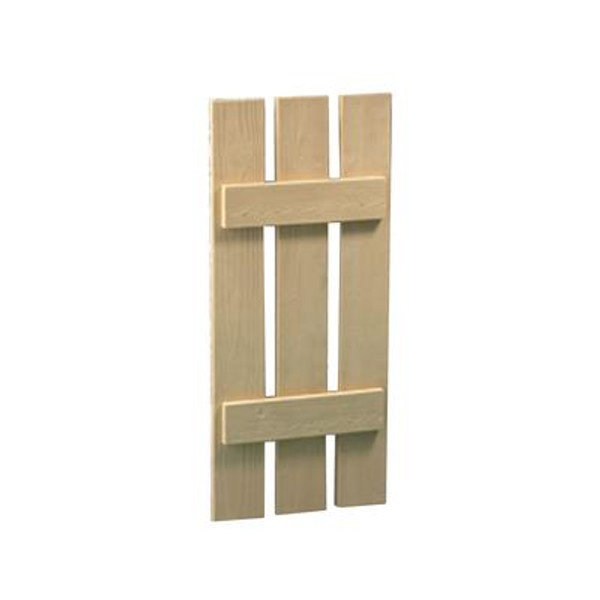 54 Inch x 16 Inch x 1-1/2 Inch Wood Grain Texture 3-Plank Board and Batten Shutter