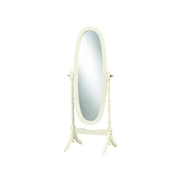 Mirror - 59''H / Antique White Oval Wood Frame