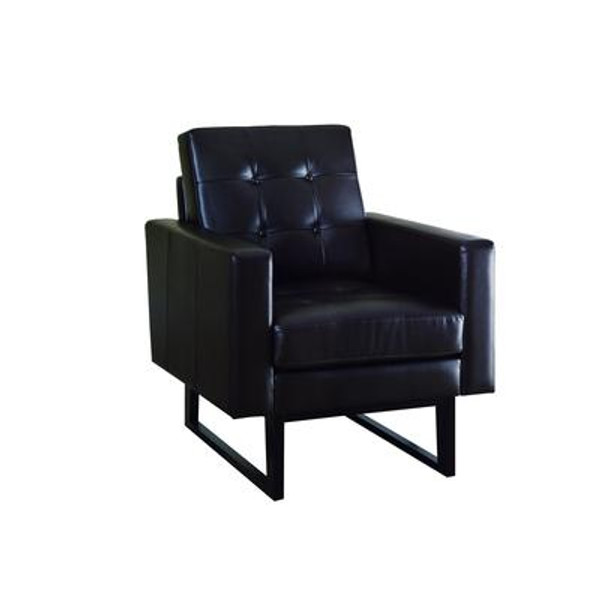 Accent Chair - Dark Brown Bonded Leather / Match Fabric