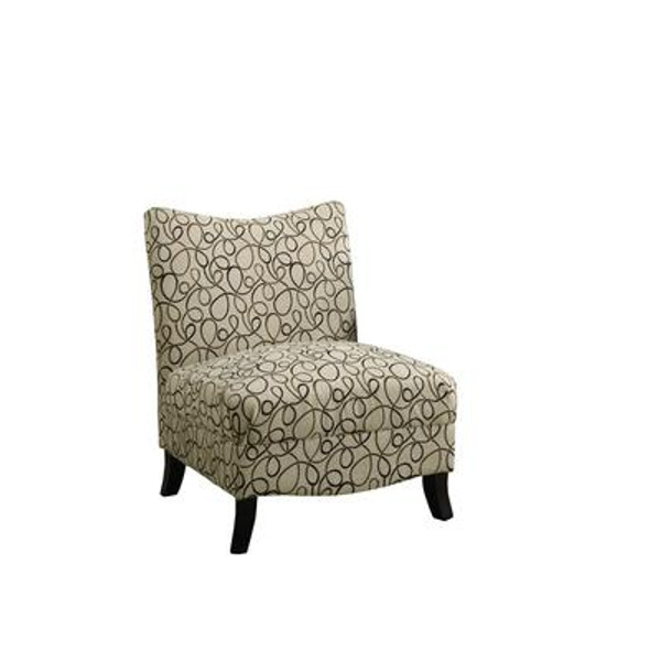 Accent Chair - Tan Swirl Fabric