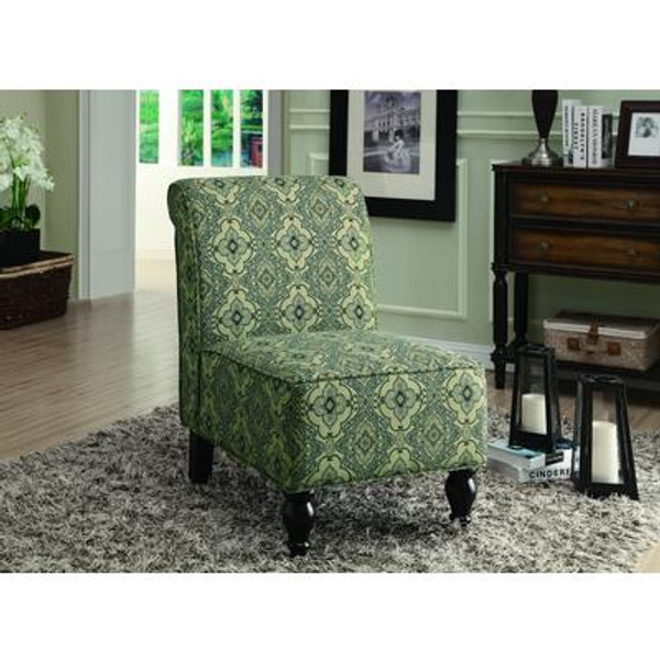 Accent Chair - Turquoise / Blue Tapestry Traditional