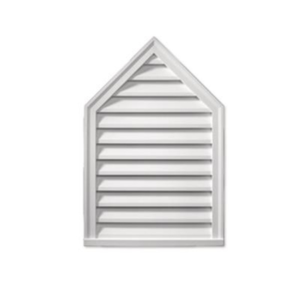 18 Inch x 24 Inch x 2 Inch Polyurethane Functional Peaked Louver Gable Grill Vent