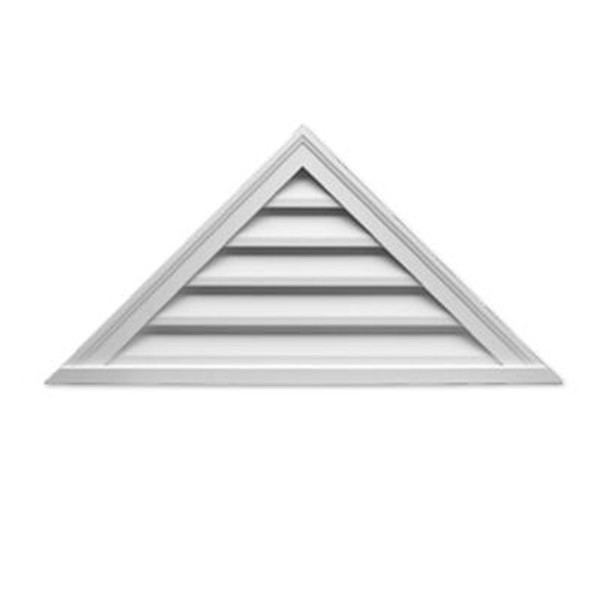 48 Inch x 10 Inch x 2 Inch Polyurethane Functional Triangle Louver Gable Grill Vent