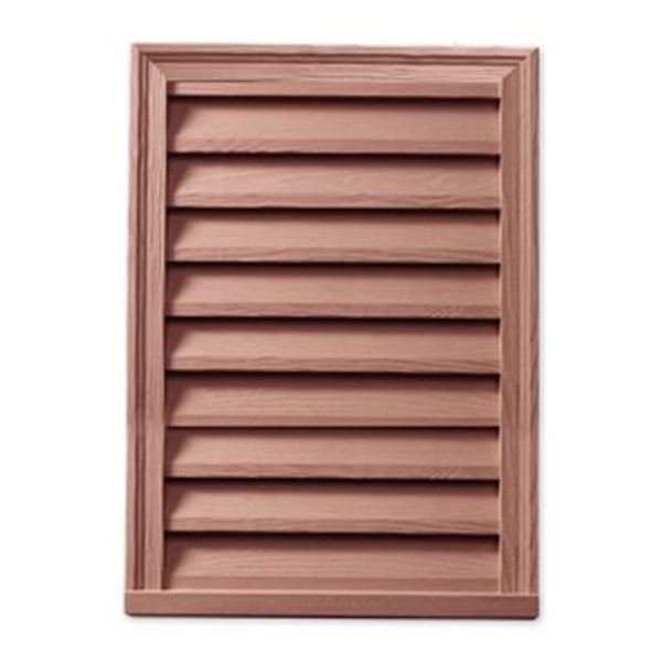 16 Inch x 24 Inch x 2 Inch Polyurethane Decorative Vertical Louver Gable Grill Vent with Wood Grain Texture