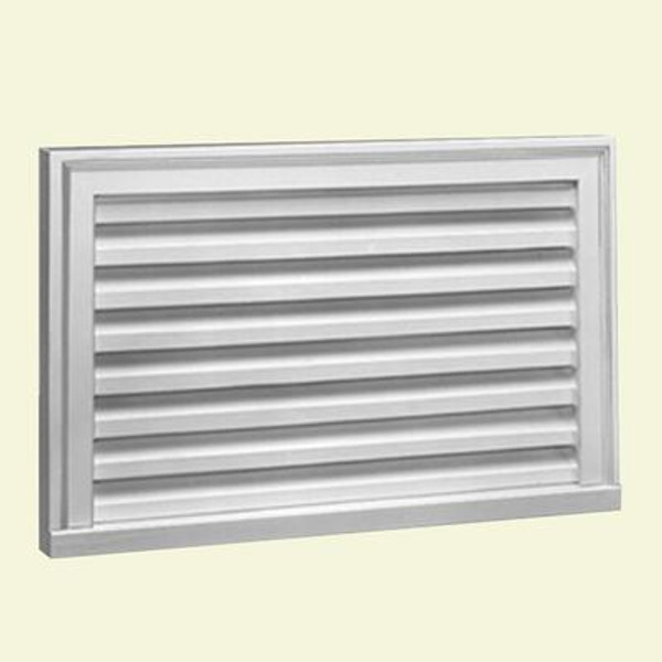 27 Inch x 17 Inch x 2 Inch Polyurethane Decorative Vertical Louver Gable Grill Vent