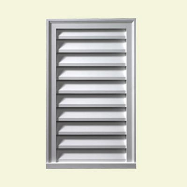 12 Inch x 24 Inch x 2 Inch Polyurethane Decorative Vertical Louver Gable Grill Vent
