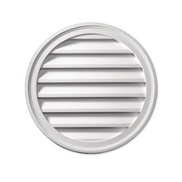 12 Inch x 1-5/16 Inch Polyurethane Functional Round Louver Gable Grill Vent