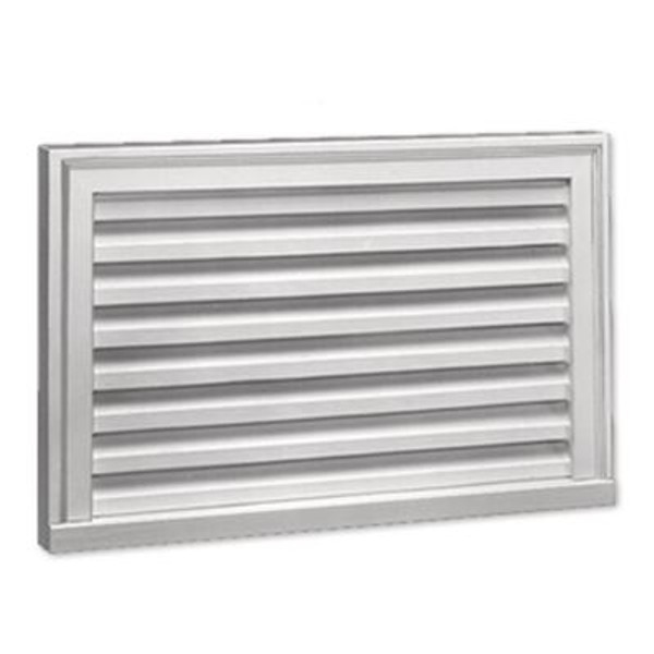 32 Inch x 16 Inch x 2 Inch Polyurethane Decorative Vertical Louver Gable Grill Vent