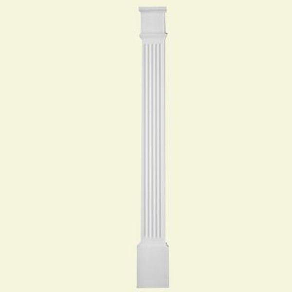 1-1/4 Inch x 5-1/4 Inch x 90 Inch Primed Polyurethane Fluted Economy Pilaster with Moulded Plinth