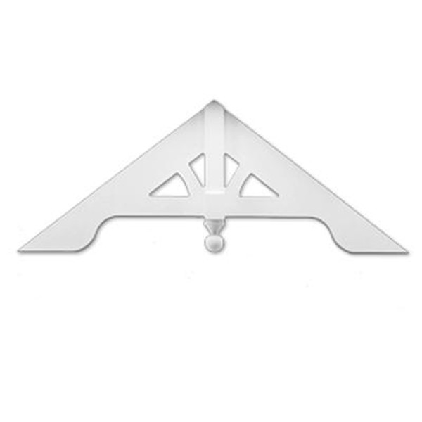 60 Inch x 24 Inch x 3-3/16 Inch Primed Polyurethane Gable Pediment Arched