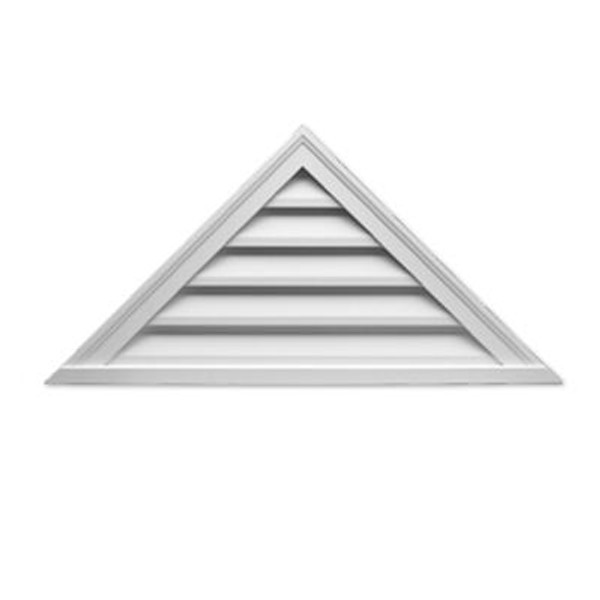 60 Inch x 17-1/2 Inch x 2 Inch Polyurethane Functional Triangle Louver Gable Grill Vent