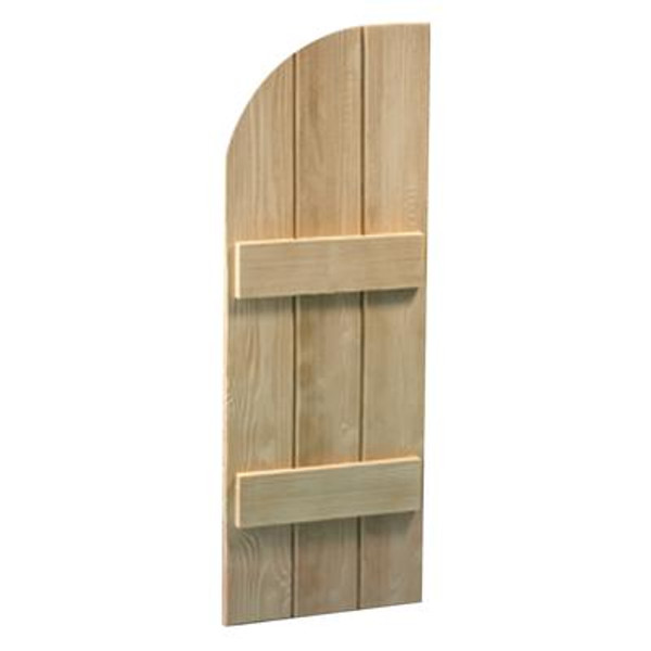 66 Inch x 18 Inch x 1-1/2 Inch Wood Grain Texture 3 Board and Batten Arch Shutter