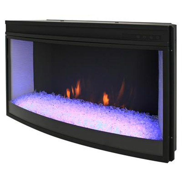 Muskoka 33Inch Widescreen Curved Firebox with Color Rotation Ember Bed Effect - NO HEAT