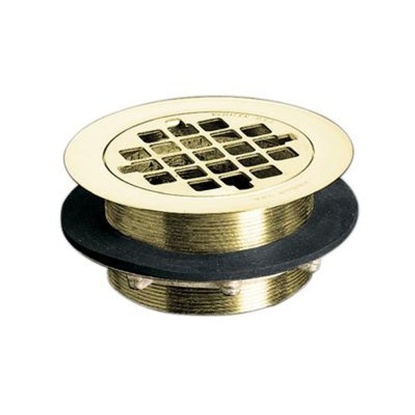 Shower Drain in Vibrant Polished Brass