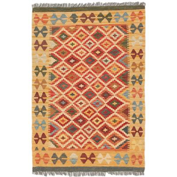 Hand woven Sivas Kilim - 3 Ft. 4 In. x 4 Ft. 10 In.