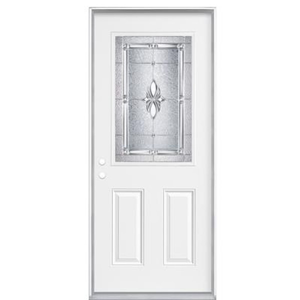 36 In. x 80 In. x 4 9/16 In. Nickel Half Lite - Right Hand Entry Door