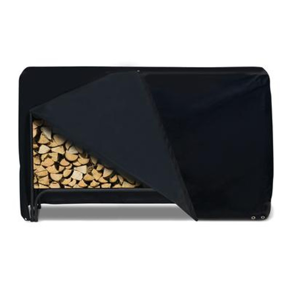 Log Rack Cover; Black - 96 Inches