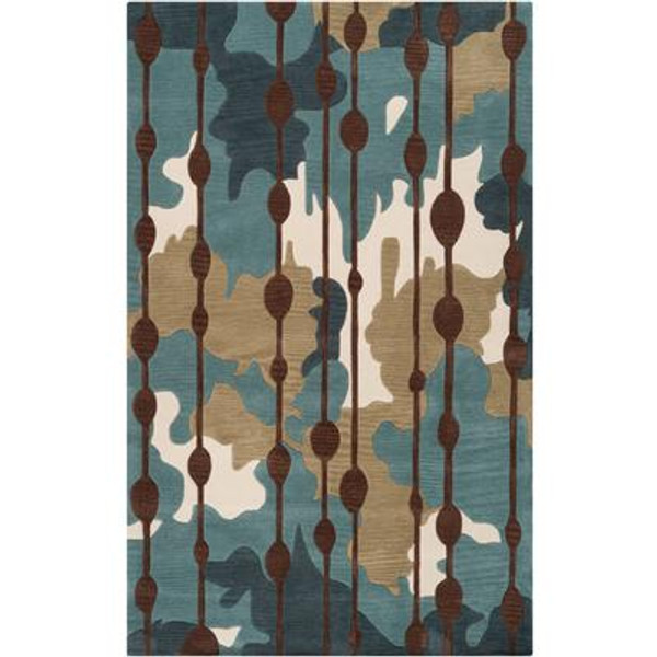 Clarines Slate Blue Polyester 5 Ft. x 7 Ft. Area Rug