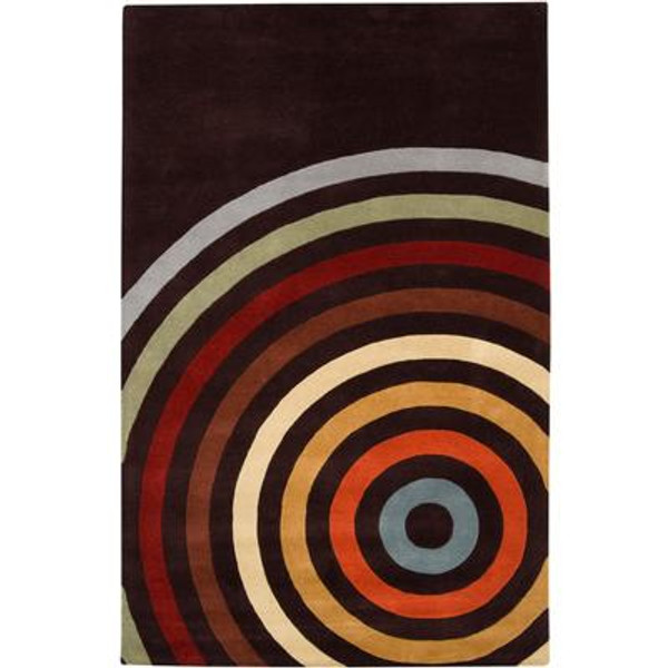 Pessoa Chocolate Wool Accent Rug - 2 Feet x 3 Feet