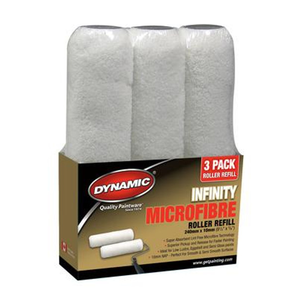 Infinity Microfibre Roller 240mm x 10mm - 3 Pack