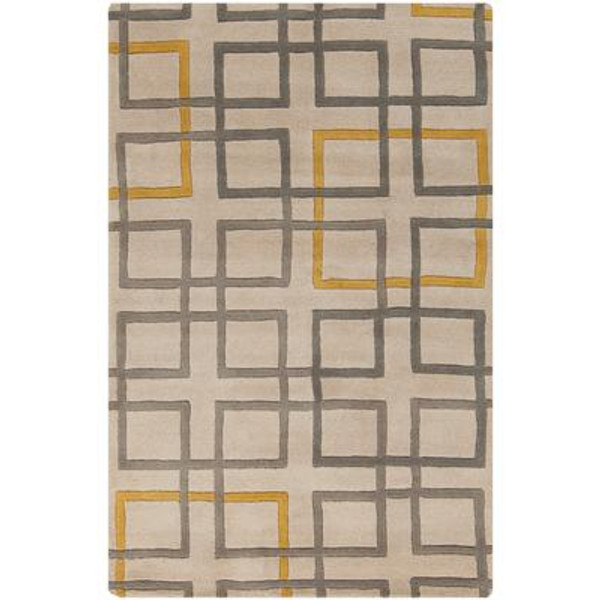 Calama Beige New Zealand Wool 2 Feet x 3 Feet Accent Rug