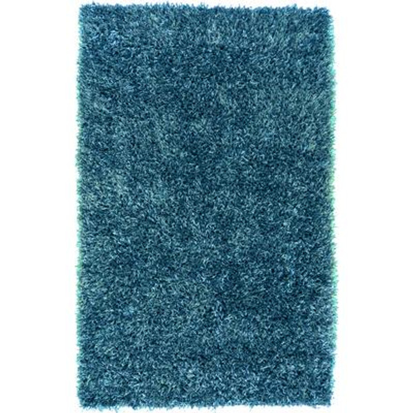 Gualla Teal Blue Polyester Shag 5 Ft. x 8 Ft. Area Rug