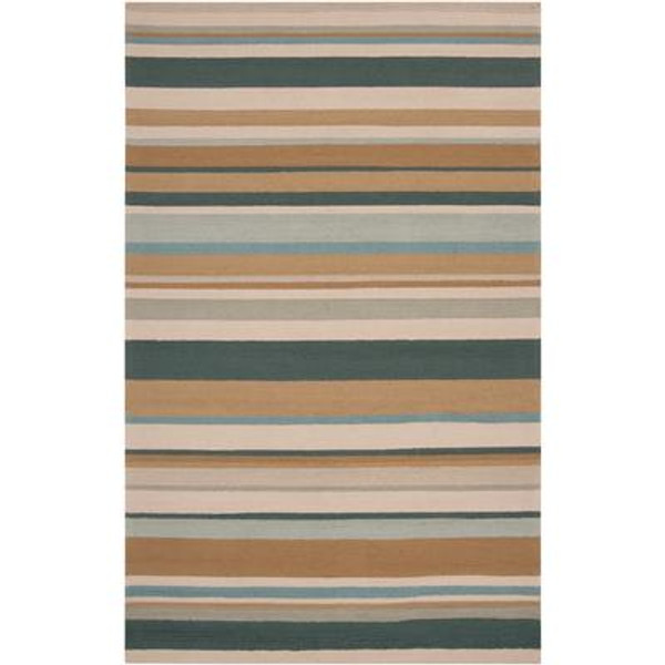 Toquia Peacock Green Polypropylene Indoor/Outdoor  - 5 Ft. x 8 Ft. Area Rug