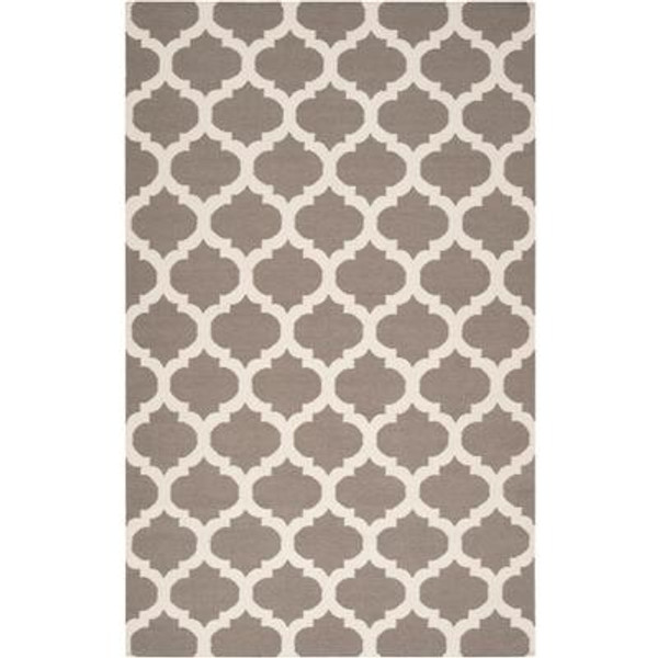 Saffre Mushroom Wool 8 Feet x 11 Feet Area Rug