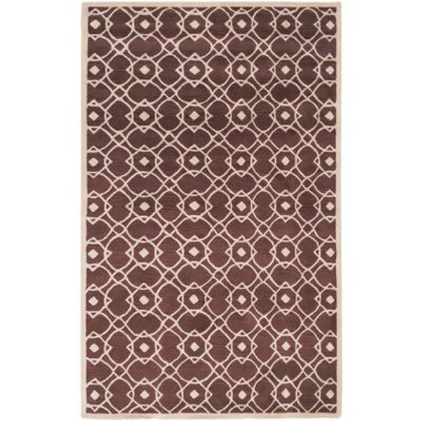 Taintrux Mauve New Zealand Wool Accent Rug - 2 Ft. x 3 Ft. Area Rug