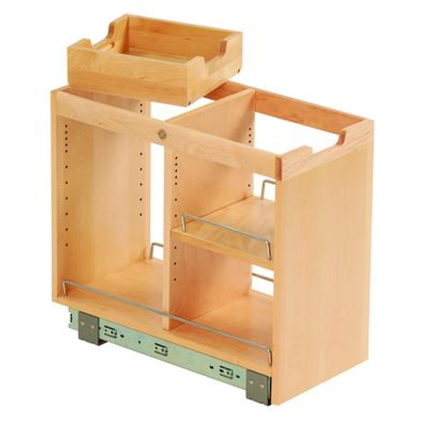 FindIT Birch Base Cabinet Organizer Pull out with Slide - 10-3/4 x 19-1/2 x 22-1/8