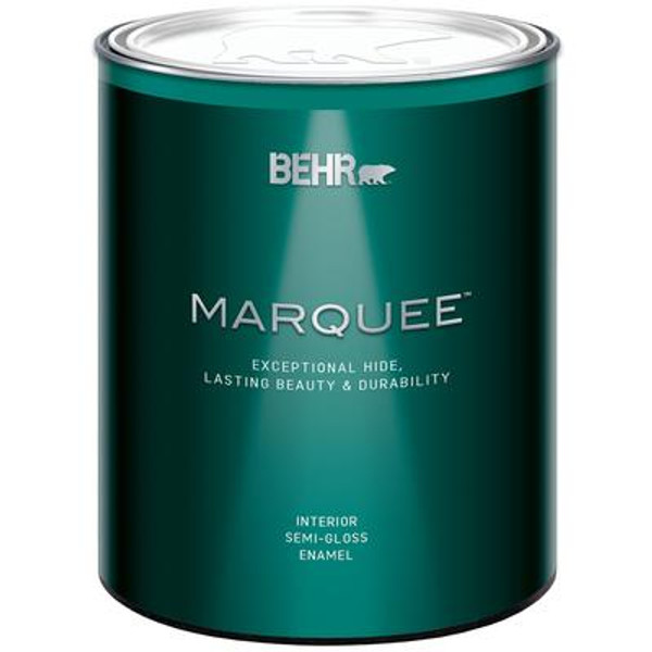 BEHR MARQUEE Interior Semi-Gloss; Paint & Primer - Ultra Pure White; 946 ML
