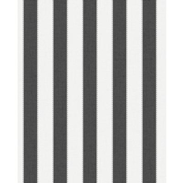 Ticking Stripe Black Wallpaper