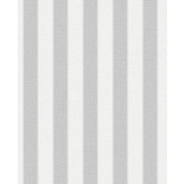 Ticking Stripe Gray/Silver Wallpaper