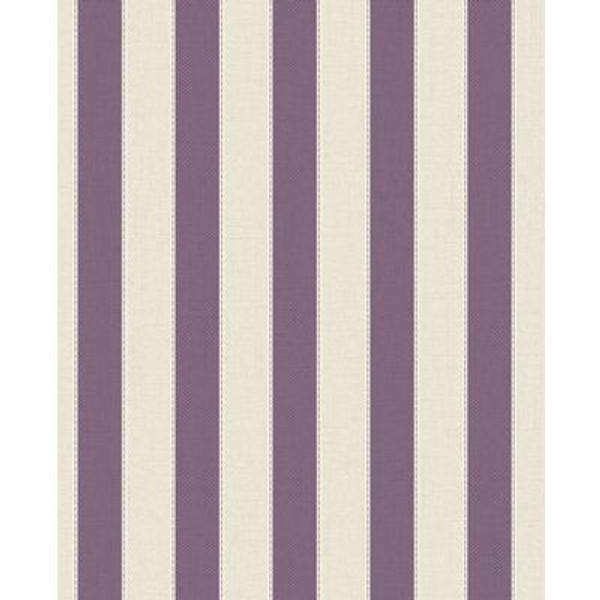 Ticking Stripe Purple/Lavender Wallpaper