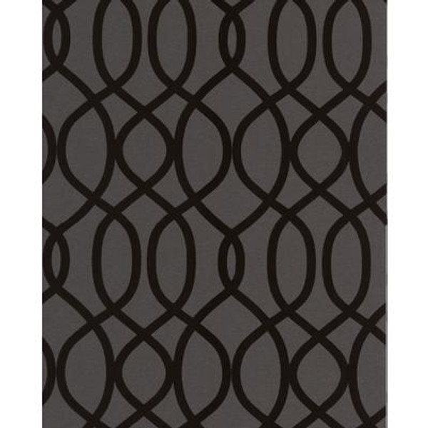 Knightsbridge Flock Black Wallpaper