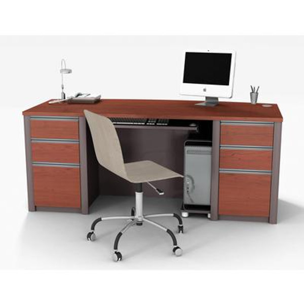 Connation executive desk kit in Bordeaux & Slate