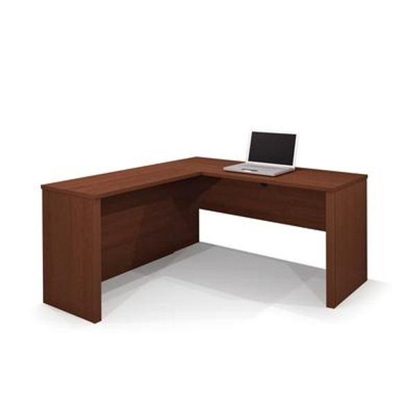 Prestige + L-shaped workstation in Cognac Cherry