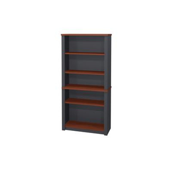 Prestige + modular bookcase in Bordeaux and Graphite