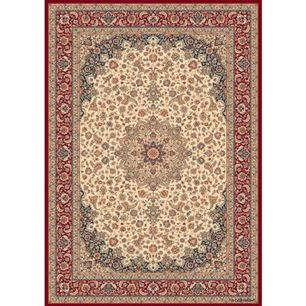 Classical Manor Cream/Red 6 Feet 6 Inch x 9 Feet 6 Inch Area Rug