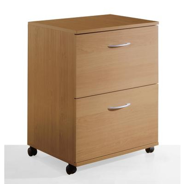 Essentials 2-Drawer Mobile File  - Natural Maple